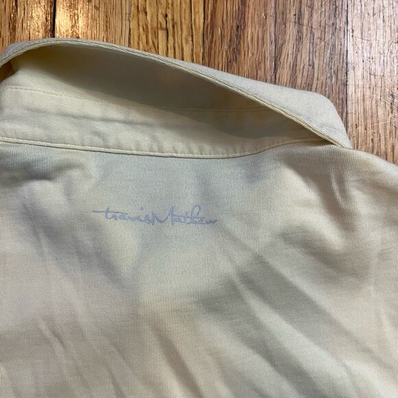 Travis Mathew Polo Shirt Mens Small Hawaiian Tree Yellow Golf Pima - Picture 4 of 8